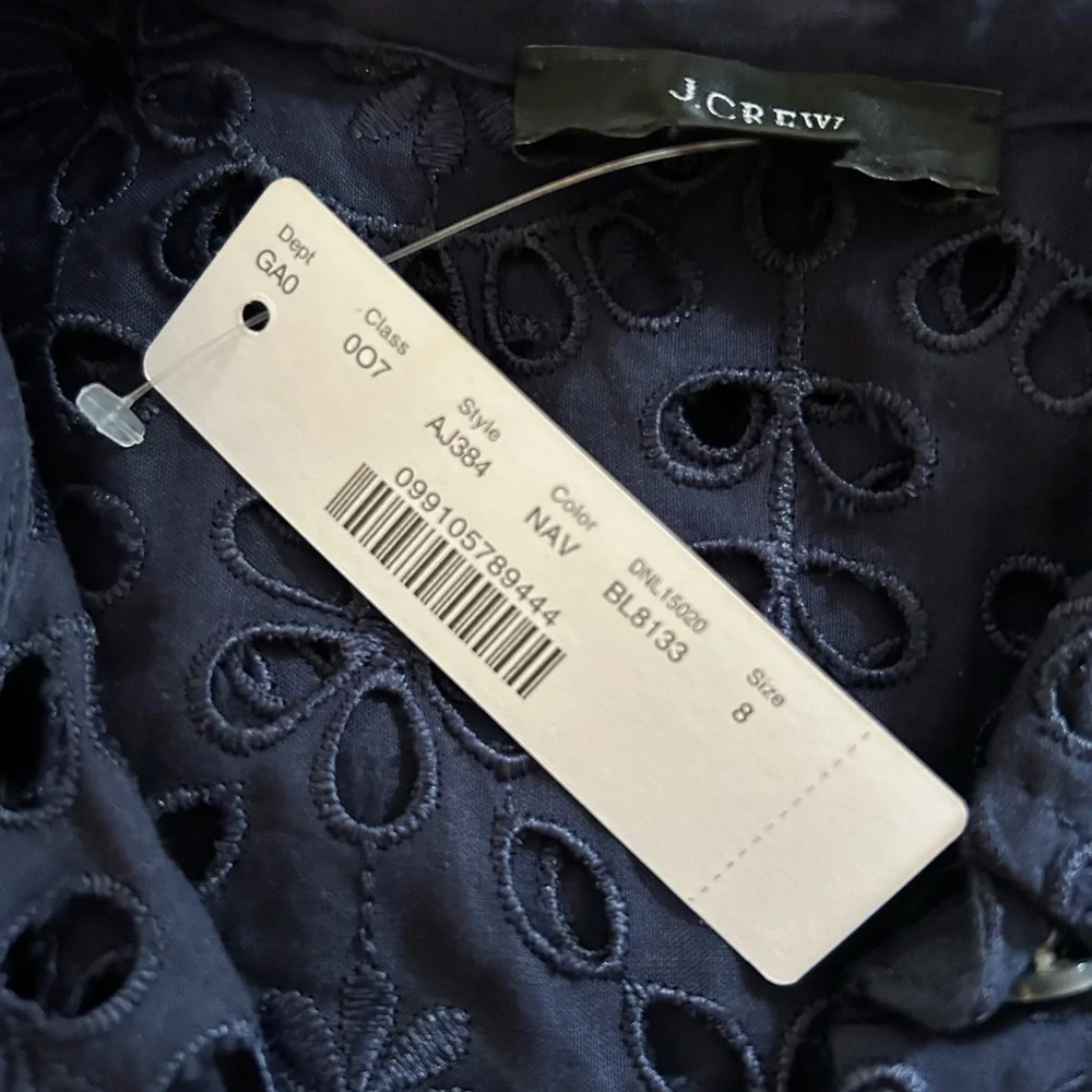 NWT J. Crew Eyelet Blouse sz 8 - Picture 8 of 9